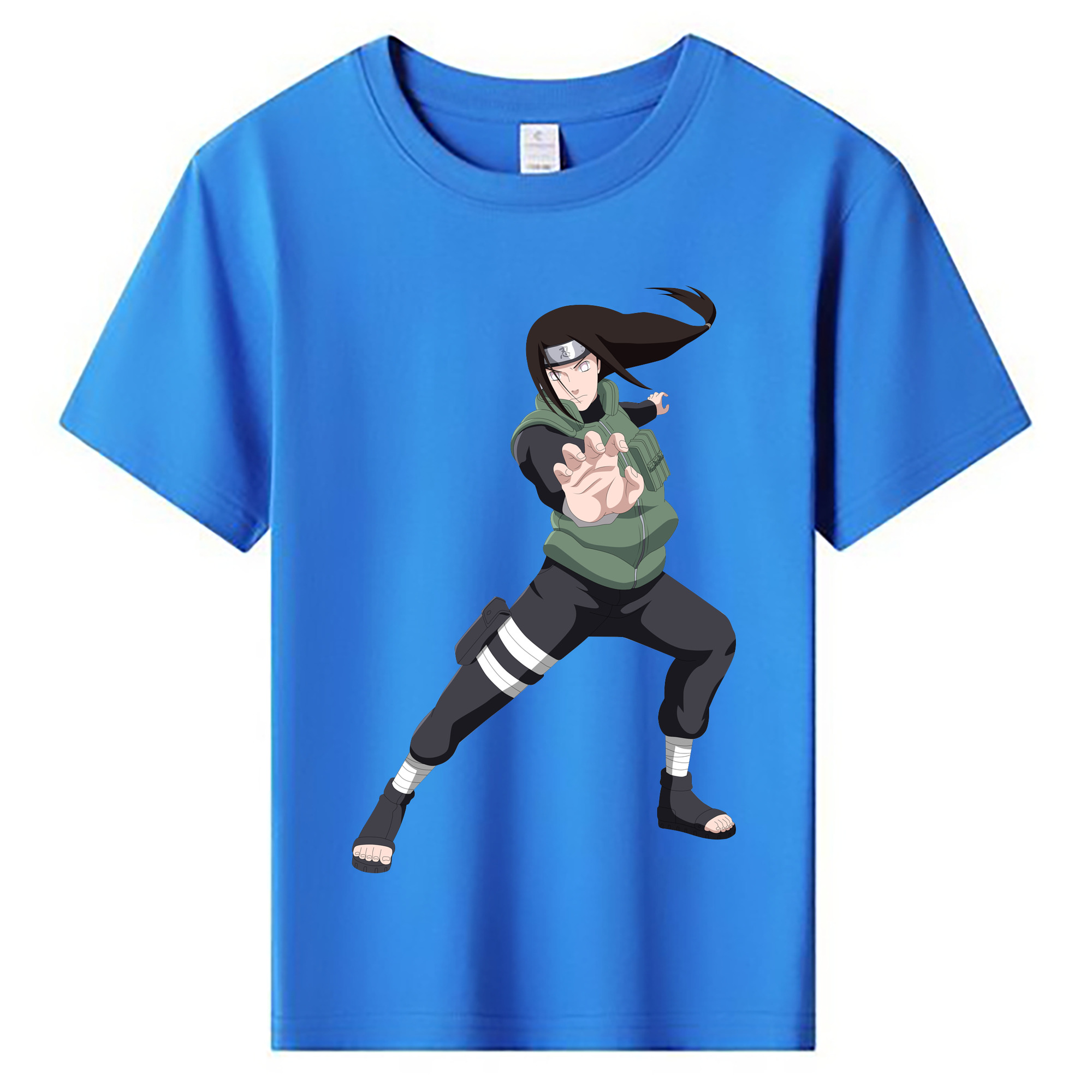 （画像用） NARUTO -ナルト- 日向ネジ Hyūga Neji 綿100％キッズTシャツ（フロントプリント）